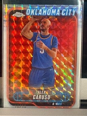 2024-25 Topps Chrome - Alex Caruso, Alex Caruso #6 White Geometric Refractor /10